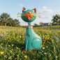 Preview: Wunderschöne Katze in türkis - Höhe ca. 32,5 cm